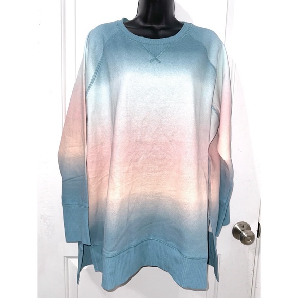 Maurices Plus Size Willowsoft Ombre Striped Fleece Sweatshirt - Picture 3 of 7